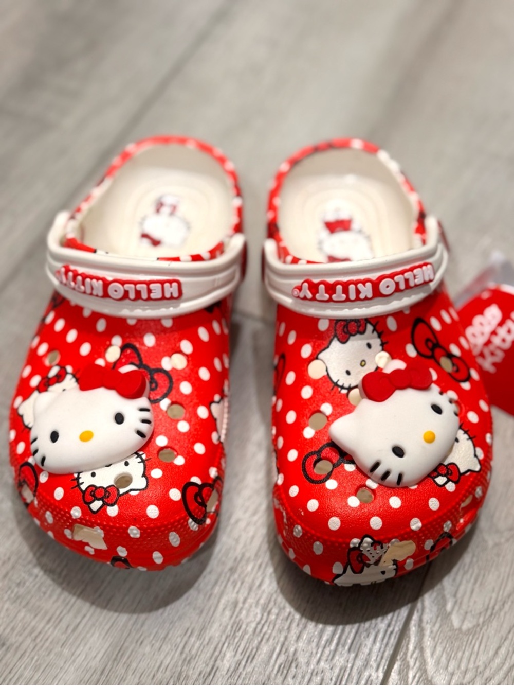 Hello Kitty Red and White Polka Dot Slip-On Clogs